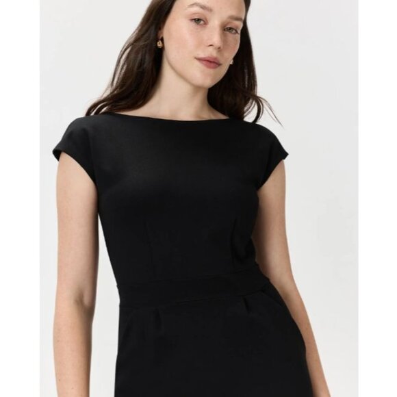 Quince Ultra-Stretch Ponte Cap Sleeve Dress Black Medium NWT - Picture 10 of 10